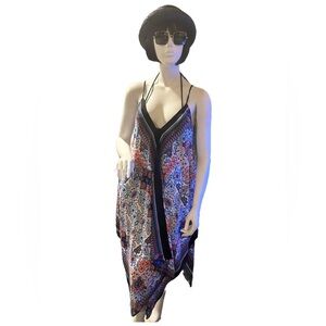 MERAKI Handkerchief Hem Line? V-Neck Beach Coverup, Size L